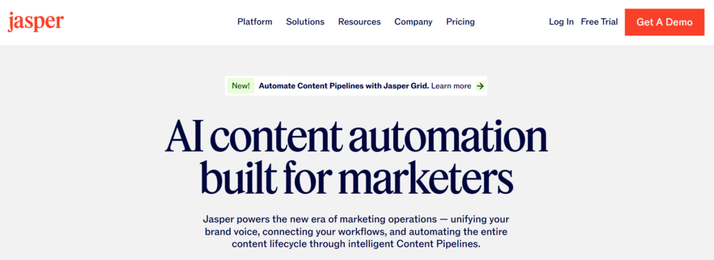 Jasper Art tool for image creation integrated with copywriting features.