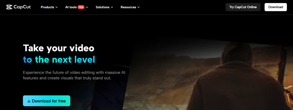 Editing viral videos using CapCut, one of the best AI tools for social media content in 2026.