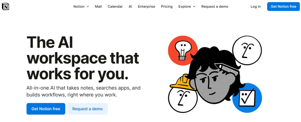 Notion AI assistant summarizing a database and brainstorming content.
