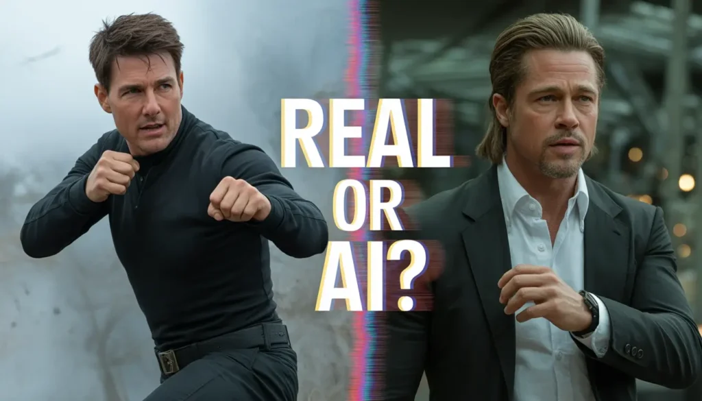 Hyper-realistic AI video of Tom Cruise vs Brad Pitt fighting, created by Seedance 2.0 AI.